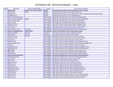 S25 Babylon RR - Northwest Babylon - Loop Stop # 