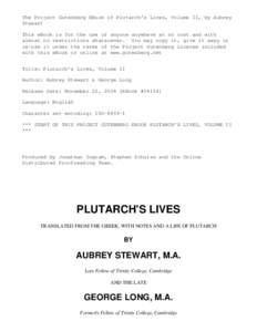 The Project Gutenberg eBook of Plutarch's Lives, Vol.II, by Aubrey Stewart & George Long.