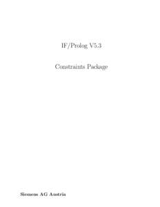 IF/Prolog V5.3 Constraints Package