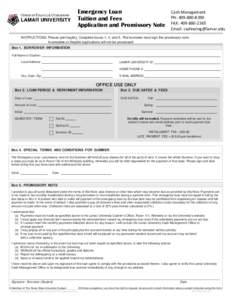 LU Emergency Loan Application