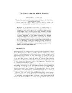 The Essence of the Visitor Pattern Jens Palsberg1 1