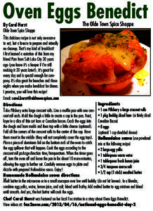 Oven Eggs Benedict By Carol Hurst Olde Town Spice Shoppe The Olde Town Spice Shoppe