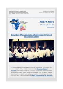 Please find the monthly E-newsletter of the  Association of European Parliamentarians with Africa (AWEPA), featuring its latest activities and news.
