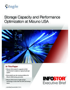 Storage Capacity and Performance Optimization at Mizuno USA In This Paper t.J[VOP64