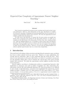 Expected-Case Complexity of Approximate Nearest Neighbor Searching ∗ Sunil Arya† Ho-Yam Addy Fu†