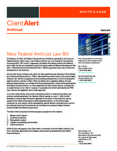 Client Alert Antitrust March[removed]New Federal Antitrust Law Bill