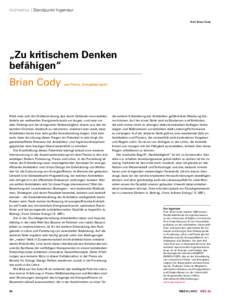 Architektur | Standpunkt Ingenieur Prof. Brian Cody „Zu kritischem Denken   befähigen“ Brian Cody
