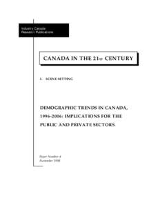 Industry Canada Research Publications CANADA IN THE 21ST CENTURY  I.