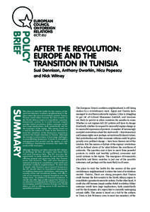 POLICY BRIEF AFTER THE REVOLUTION: EUROPE AND THE TRANSITION IN TUNISIA