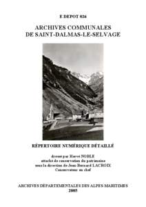 Archives communales de Saint-Dalmas-le-Selvage