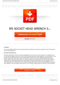 BOOKS ABOUT M5 SOCKET HEAD WRENCH SIZE  Cityhalllosangeles.com M5 SOCKET HEAD WRENCH S...