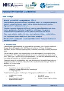 Pollution Prevention Guidelines:  August 2011 Safe storage Above ground oil storage tanks: PPG 2