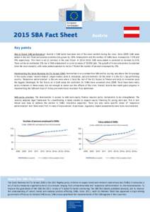 2015 SBA Fact Sheet  Austria Key points Past & future SME performance1: Austria´s SME sector has been one of the most resilient during the crisis. Since 2009, SME value