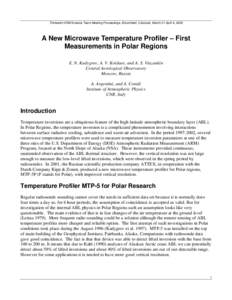 A New Microwave Temperature Profiler – First Measurements in Polar Regions