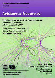 Arithmetic Geometry  Clay Mathematics Proceedings Volume 8  Arithmetic Geometry