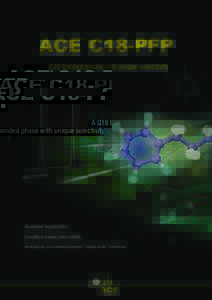 ACE C18-PFP A C18 bonded phase with unique selectivity F F