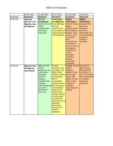 ISDH 2012 Schedule  8:30-9:00 9:00-9:20  9:20-9:40