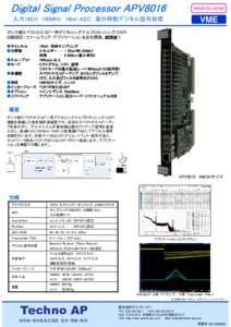 Digital Signal Processor APV8016  MADE IN JAPAN 入力16CH 100MHz 14bit-ADC 高分解能デジタル信号処理