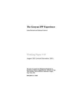 Microsoft Word - Kenya IPP Experience _FINAL, Nov 05_.doc