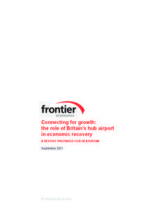 Connecting for growth: the role of Britain’s hub airport in economic recovery