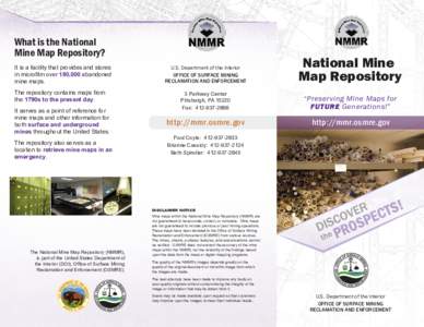 National Mine Map Repository (NMMR) Brochure