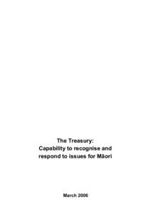 The Treasury: Capability to recognise and respond to issues for Maori