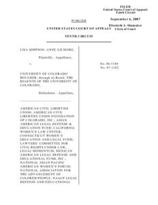 FILED United States Court of Appeals Tenth Circuit PUBLISH  September 6, 2007