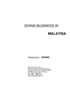 Doing Business In Malaysia - 6 Oct 2004.doc