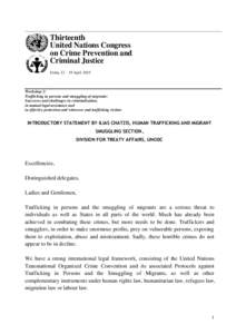 Thirteenth United Nations Congress on Crime Prevention and Criminal Justice Doha, 12 – 19 April 2015