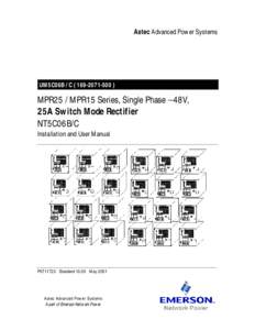 Astec Advanced Power Systems  UM5C06B / C ) MPR25 / MPR15 Series, Single Phase −48V, 25A Switch Mode Rectifier