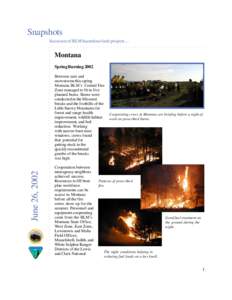 Snapshots Successes of BLM hazardous fuels projects ... ○ ○