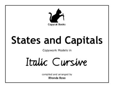 Copycat Books  States and Capitals Copywork Models in  IîÚÄ§å§âõc CïßíÆìøâ‚ñÜÑÃ