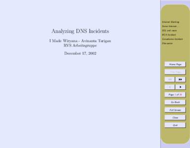 Internet Banking Some InternetAnalyzing DNS Incidents  SSL and users