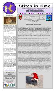 Stitch in Time The Newsletter of Spay and Neuter Solutions, Inc. P.O. Box 762, Cortaro, AZEmail:  Website: www.spayandneutersolutions.org