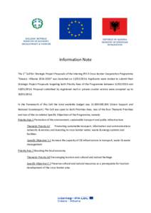 HELLENIC REPUBLIC MINISTRY OF ECONOMY, DEVELOPMENT & TOURISM REPUBLIC OF ALBANIA MINISTRY OF EUROPEAN