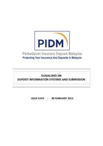 GUIDELINES ON DEPOSIT INFORMATION SYSTEMS AND SUBMISSION ISSUE DATE  :