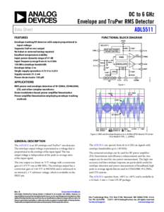 DC to 6 GHz Envelope and TruPwr RMS Detector ADL5511 Data Sheet FEATURES