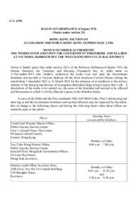 G.NRAILWAYS ORDINANCE (ChapterNotice under section 23) HONG KONG SECTION OF GUANGZHOU-SHENZHEN-HONG KONG EXPRESS RAIL LINK
