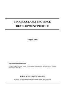 MAKIRA/ULAWA PROVINCE DEVELOPMENT PROFILE
