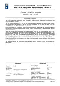 European Aviation Safety Agency — Rulemaking Directorate  Notice of Proposed AmendmentEngine vibration surveys RMTE.004) — 