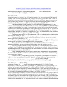 Southern Campaign American Revolution Pension Statements & Rosters Pension Application of John Cronk (Cronkhite) W20926 Transcribed and annotated by C. Leon Harris. Lois Cronk (Cronkhite)