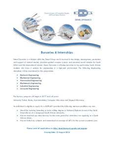 Denel / Denel Dynamics / Bachelor of Engineering / Bursary / Mechanical engineering