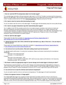 Division of Disease Control  Frequently Asked Questions Not e