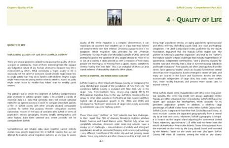 Suffolk County - Comprehensive Plan[removed]Chapter 4 Quality of Life 4 - QUALITY OF LIFE