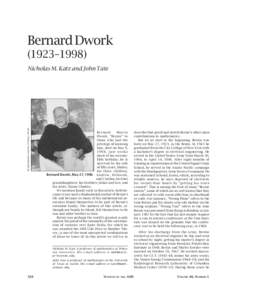 mem-dwork.qxp[removed]:21 AM Page 338  Bernard Dwork (1923–[removed]All photographs courtesy of Shirley Dwork.