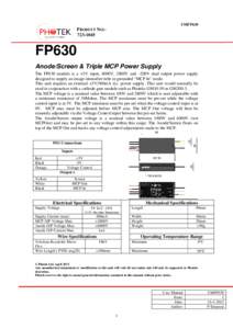 UMFP630  PRODUCT NO:FP630 Anode/Screen & Triple MCP Power Supply