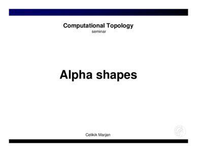 Computational Topology seminar