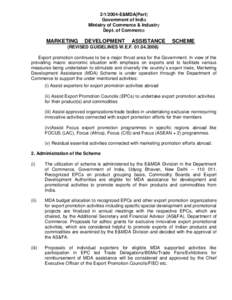 E&MDA(Part) Government of India Ministry of Commerce & Industry Dept. of Commerce  MARKETING
