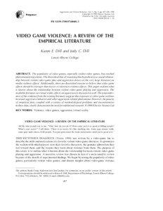 Criminology / Media influence / Media violence research / Video game controversies / Crime / Nonviolent video game / Aggression / Bobo doll experiment / Violence / Media studies / Violence in video games / Dispute resolution
