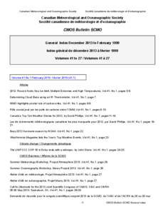 CMOS Bulletin SCMO - General Index / Index général